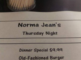 Norma Jean's Diner menu