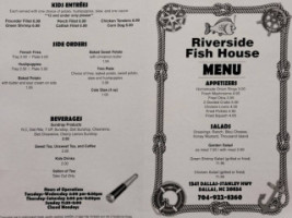 Riverside Fish House menu