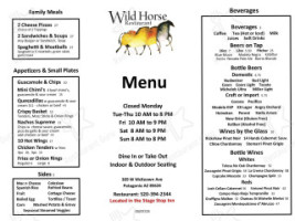 Wild Horse menu