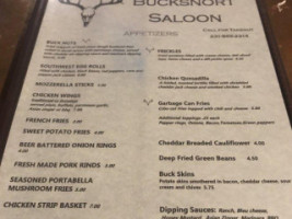 Bucksnort Saloon menu