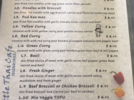 Little Thai Cafe menu