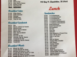 Burger Hut menu