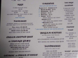 The Lazy Egg menu