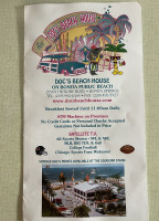 Doc's Beach House menu