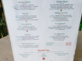 Uptown Poke menu