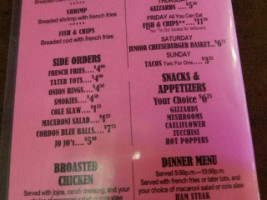 Big Foot Inn menu