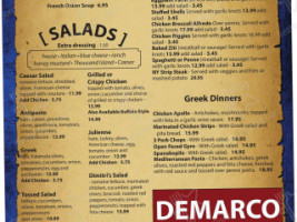 Dimitri's Pizzeria menu