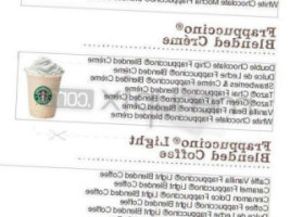 Starbucks Coffee menu