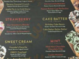 Cold Stone Creamery menu