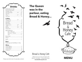 Bread Honey Cafe menu