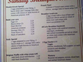 Meadowbrook Country Club menu