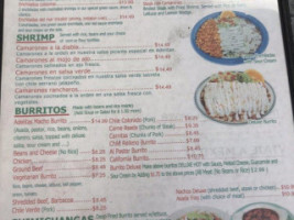 Maria's Mexican menu