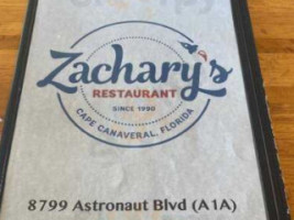 Zachary's menu