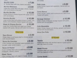 Lindo Veracruz menu