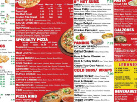 Pitza Pizza menu