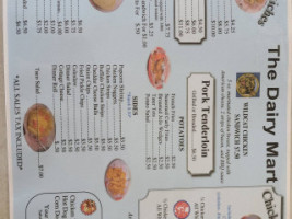 Dairy Mart menu