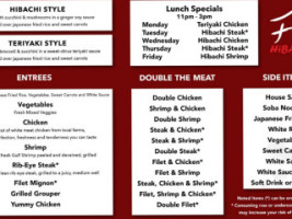 Hibachi Company menu