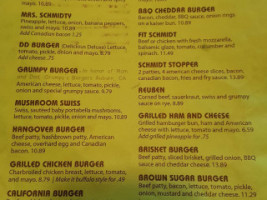 Schmidty's Burgers menu