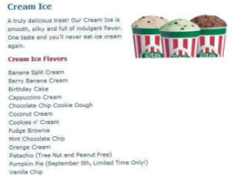 Rita's Italian Ice Frozen Custard menu