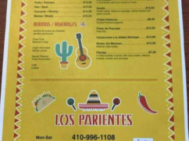 Los Parientes Mexican menu