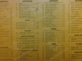 Asian Palace menu