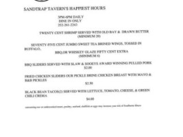 Sandtrap Tavern menu