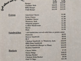 Calder Store Lounge menu