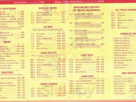 Ho Ho Chinese menu