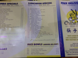 China Stix menu