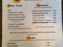 Stringbeanz menu