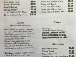 Casa Bella Pizza And Grill menu