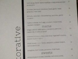 The Restorative menu