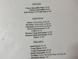 Mary’s Authentic Mexican menu