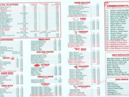 Fong Wah Chinese menu