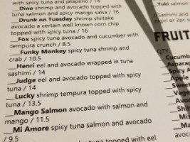 The Other Fish menu