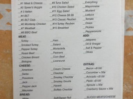 Speer's Market menu