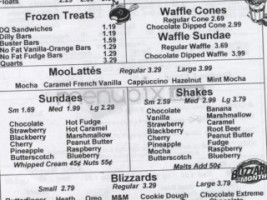 Dairy Queen menu