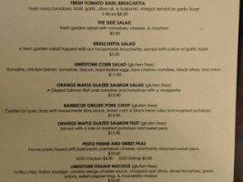 Limestone Cafe menu