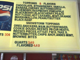 Tee's Ice Cream Burgers menu