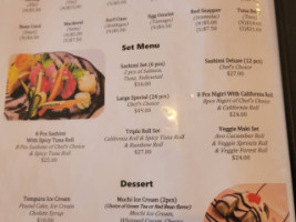 Ara Sushi Grill menu