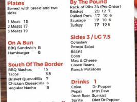 Boochy's Pit Stop menu