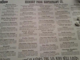 Hickory Park Co menu