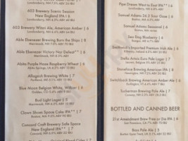 Silver Street Tavern menu