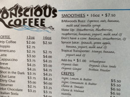 Conscious Coffee menu