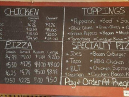 Joe's Pizza menu