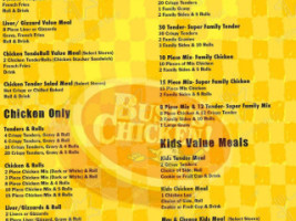 Bush's Chicken menu