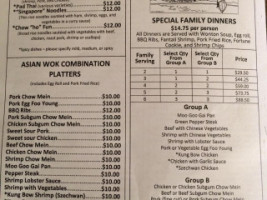 Asian Wok Chinese menu