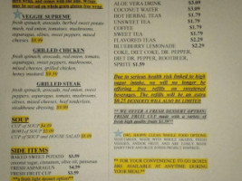 Olde Owl Shoppe menu