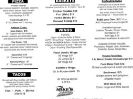 Mike's Sports And Grill menu