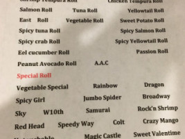 Sushi Club menu